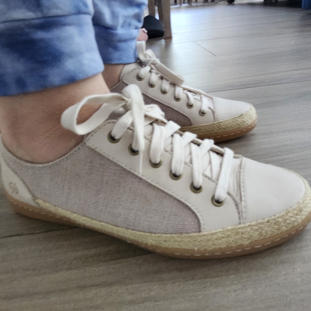 Born Corfield Natural Cream Canvas Leather Shoes Women's US 8.5 NWOT - Picture 9 of 10
